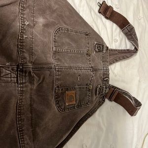vintage brown carhart overalls